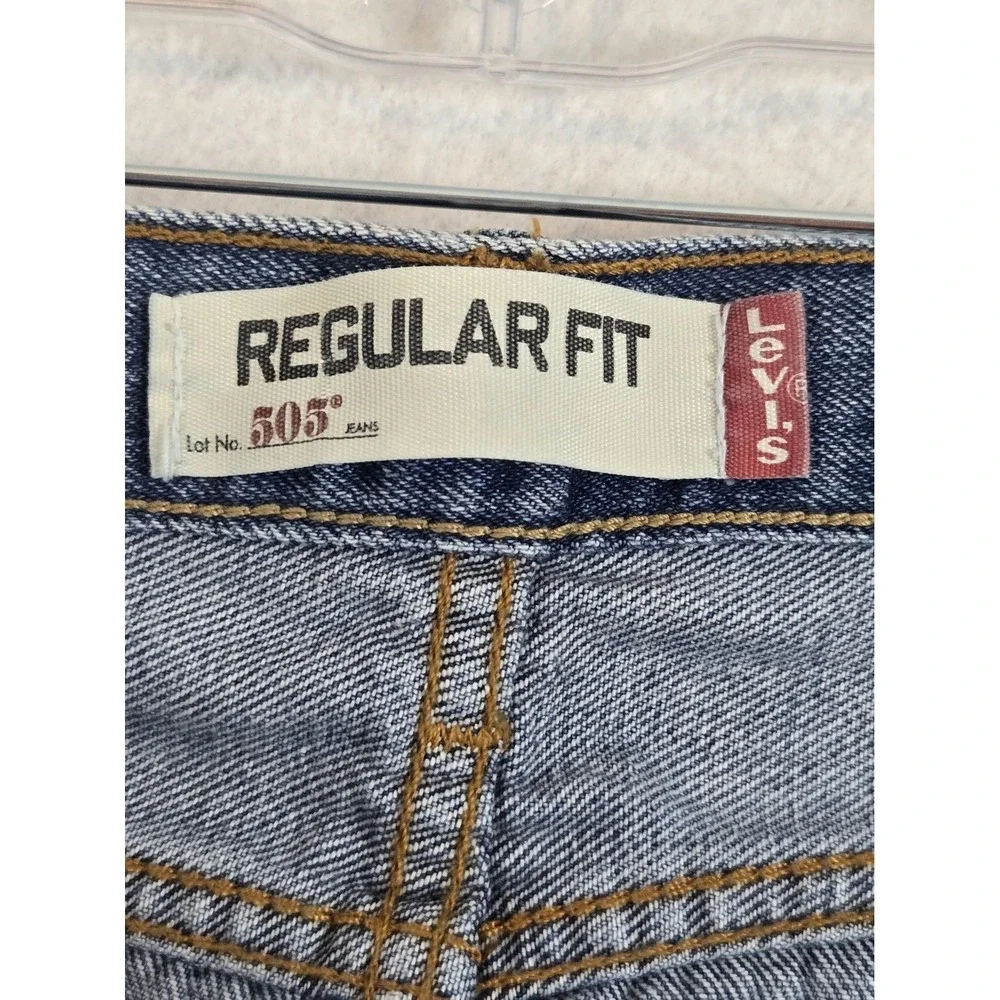 Levis Mens 505 Jeans Size 42 x 30 Regular Fit Straight 100% Cotton Denim Blue